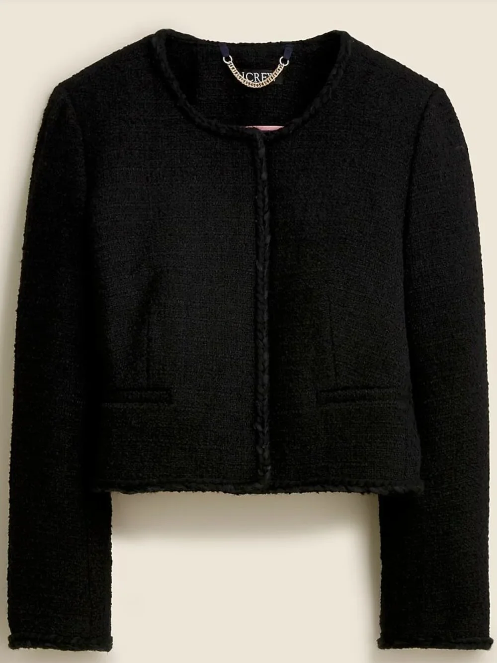 NWT J. Crew Louisa lady jacket in maritime tweed Black Bouclé Size 8